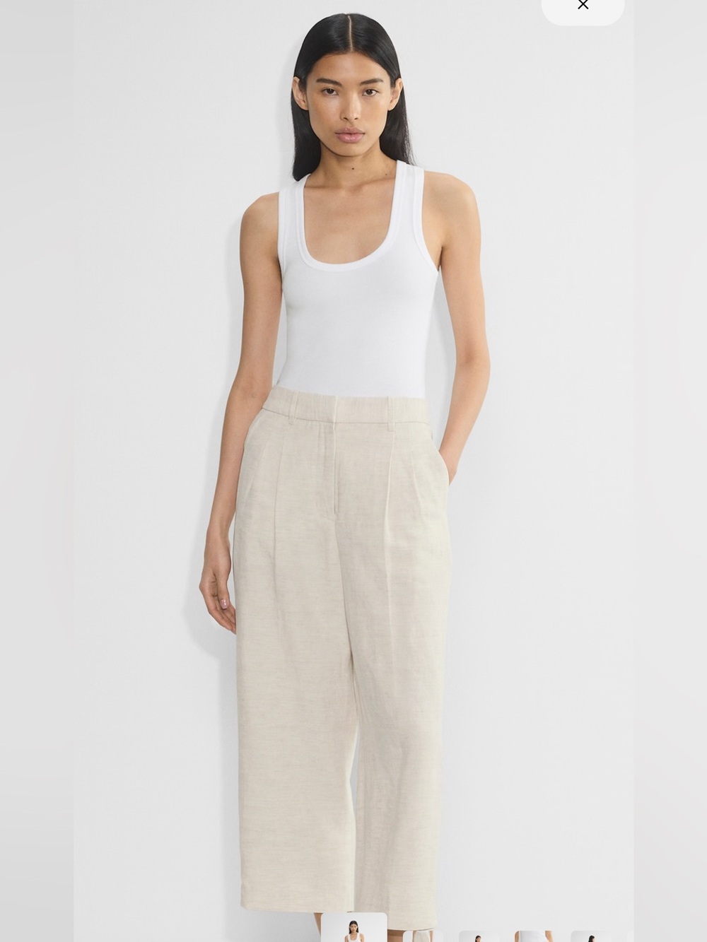 Aritzia The Effortless Pant Linen Cropped-Cruise Linen Barrel Pant Women size 16